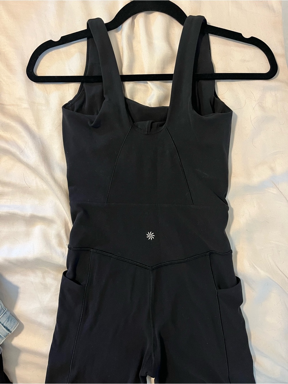 Athleta 7” Bike Suit One Piece Romper onesie Shorts Shelf Bra Black New NWOT
